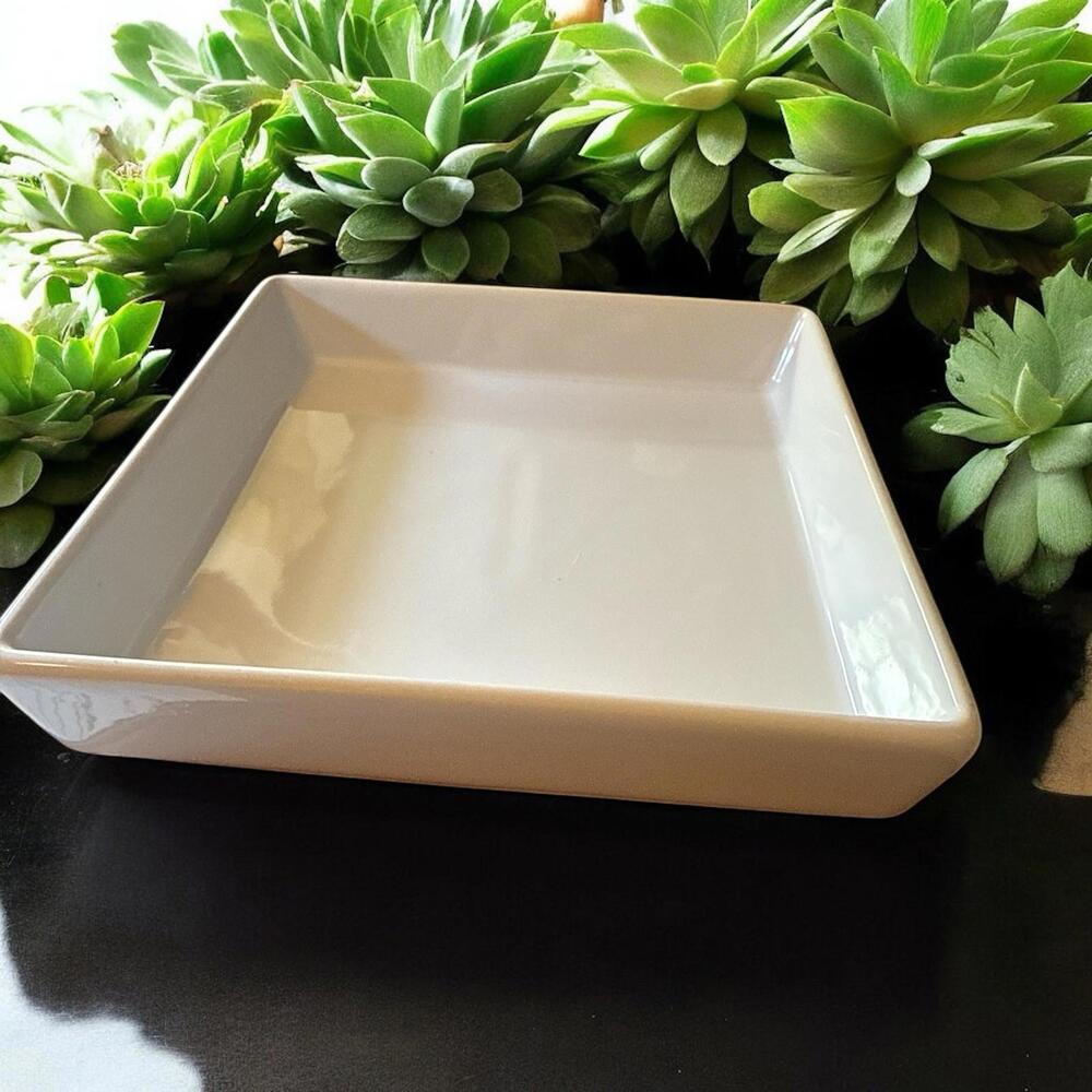 Pier 1 White 6" Square Dish Trinket Bowl